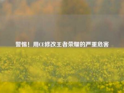 警惕！用CE修改王者荣耀的严重危害
