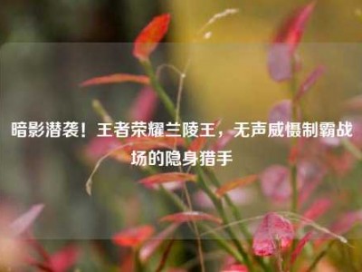 暗影潜袭！王者荣耀兰陵王，无声威慑制霸战场的隐身猎手