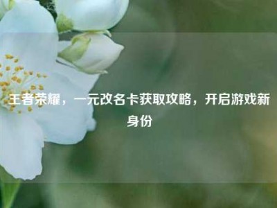 王者荣耀，一元改名卡获取攻略，开启游戏新身份