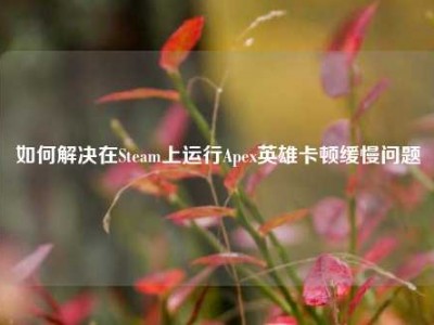 如何解决在Steam上运行Apex英雄卡顿缓慢问题