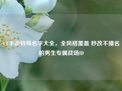 CF手游特殊名字大全，全风格覆盖 秒改不撞名的男生专属战场ID