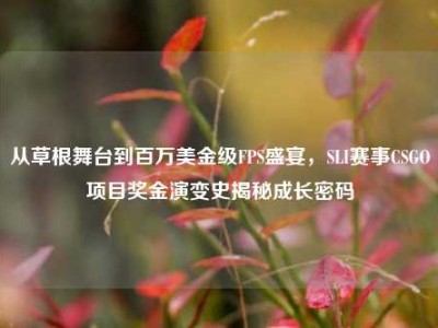 从草根舞台到百万美金级FPS盛宴，SLI赛事CSGO项目奖金演变史揭秘成长密码