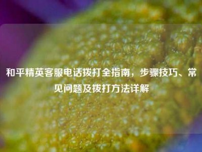 和平精英客服电话拨打全指南，步骤技巧、常见问题及拨打方法详解