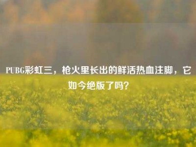PUBG彩虹三，枪火里长出的鲜活热血注脚，它如今绝版了吗？