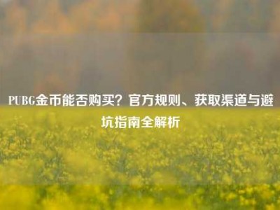 PUBG金币能否购买？官方规则、获取渠道与避坑指南全解析