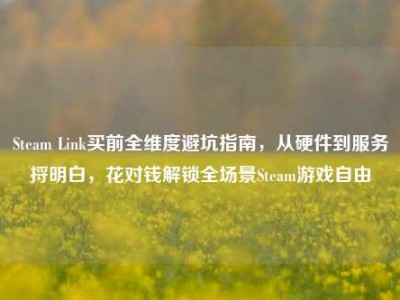 Steam Link买前全维度避坑指南，从硬件到服务捋明白，花对钱解锁全场景Steam游戏自由