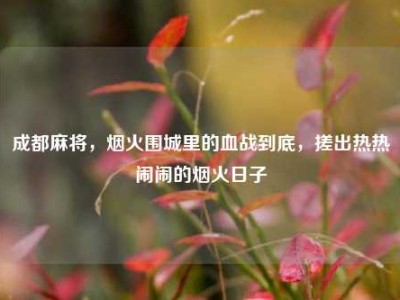 成都麻将，烟火围城里的血战到底，搓出热热闹闹的烟火日子