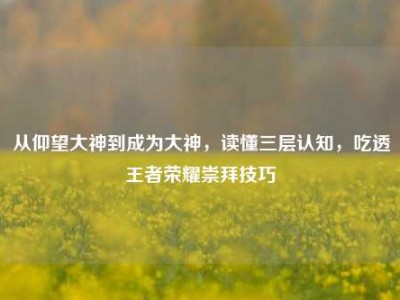 从仰望大神到成为大神，读懂三层认知，吃透王者荣耀崇拜技巧