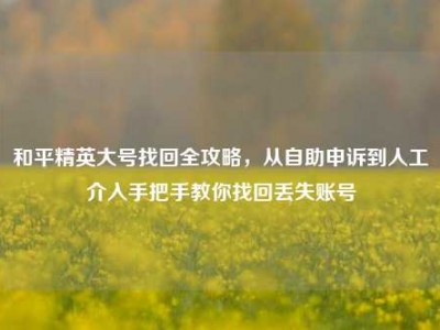 和平精英大号找回全攻略，从自助申诉到人工介入手把手教你找回丢失账号