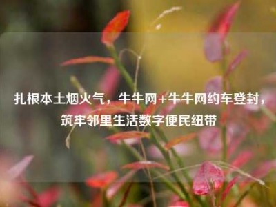 扎根本土烟火气，牛牛网+牛牛网约车登封，筑牢邻里生活数字便民纽带