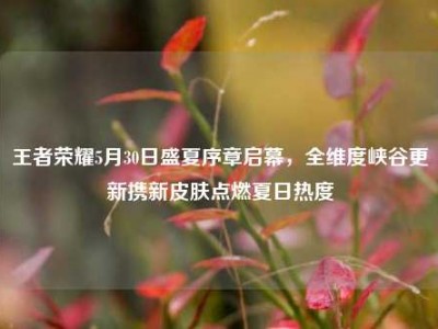 王者荣耀5月30日盛夏序章启幕，全维度峡谷更新携新皮肤点燃夏日热度