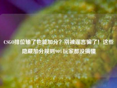 CSGO排位输了也能加分？别被谣言骗了！这些隐藏加分规则90%玩家都没搞懂