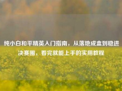 纯小白和平精英入门指南，从落地成盒到稳进决赛圈，看完就能上手的实用教程