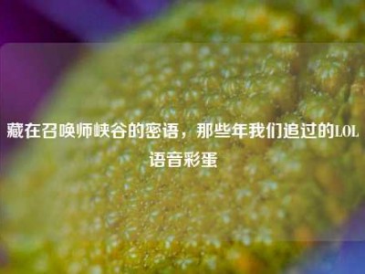 藏在召唤师峡谷的密语，那些年我们追过的LOL语音彩蛋