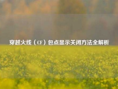 穿越火线（CF）包点显示关闭方法全解析