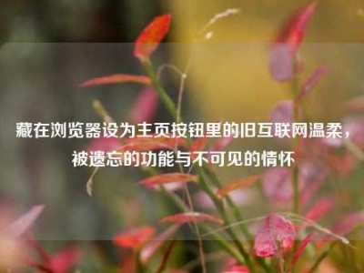 藏在浏览器设为主页按钮里的旧互联网温柔，被遗忘的功能与不可见的情怀