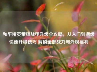 和平精英荣耀战甲升级全攻略，从入门到满级快速升级技巧 解锁全部战力与外观福利