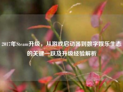 2017年Steam升级，从游戏启动器到数字娱乐生态的关键一跃及升级经验解析