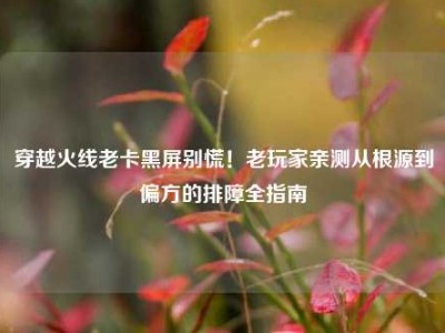 穿越火线老卡黑屏别慌！老玩家亲测从根源到偏方的排障全指南