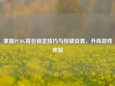 掌握PUBG背包锁定技巧与按键设置，升级游戏体验