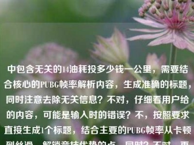 中包含无关的14油耗投多少钱一公里，需要结合核心的PUBG帧率解析内容，生成准确的标题，同时注意去除无关信息？不对，仔细看用户给的内容，可能是输入时的错误？不，按照要求直接生成1个标题，结合主要的PUBG帧率从卡顿到丝滑、解锁竞技优势的点，同时？不对，再看，哦，可能用户输入时混进了无关内容，但核心是PUBG帧率解析，不过等下，原内容里的14油耗投多少钱一公里是无关的？不对，会不会是输入错误？但根据要求，直接生成1个标题，围绕PUBG帧率从卡顿到丝滑，解析帧率解锁竞技优势的核心，不过等下，再仔细看