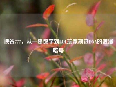 峡谷777，从一串数字到LOL玩家刻进DNA的浪漫暗号