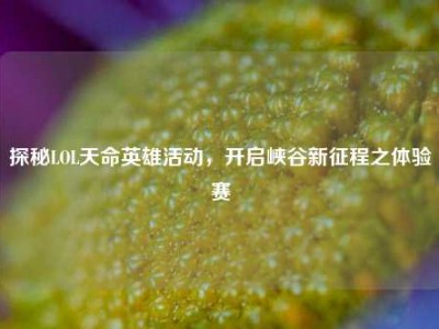 探秘LOL天命英雄活动，开启峡谷新征程之体验赛