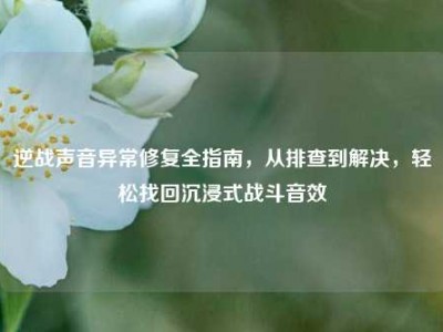 逆战声音异常修复全指南，从排查到解决，轻松找回沉浸式战斗音效