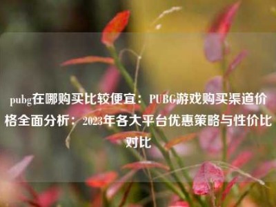 pubg在哪购买比较便宜：PUBG游戏购买渠道价格全面分析：2023年各大平台优惠策略与性价比对比