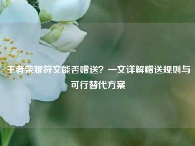 王者荣耀符文能否赠送？一文详解赠送规则与可行替代方案