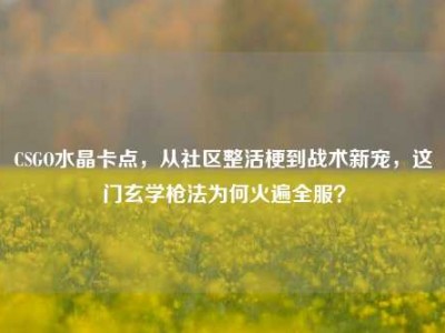 CSGO水晶卡点，从社区整活梗到战术新宠，这门玄学枪法为何火遍全服？