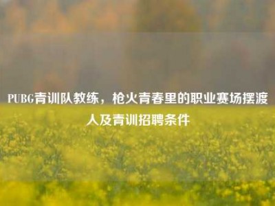 PUBG青训队教练，枪火青春里的职业赛场摆渡人及青训招聘条件