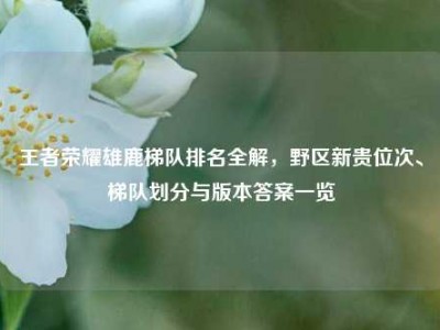 王者荣耀雄鹿梯队排名全解，野区新贵位次、梯队划分与版本答案一览