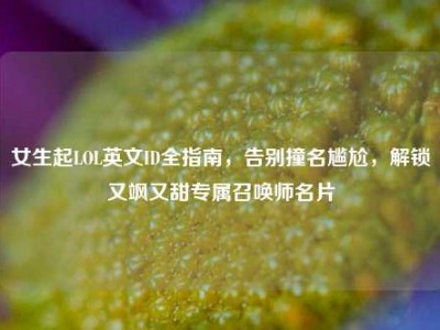 女生起LOL英文ID全指南，告别撞名尴尬，解锁又飒又甜专属召唤师名片