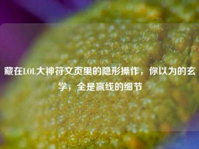 藏在LOL大神符文页里的隐形操作，你以为的玄学，全是赢线的细节