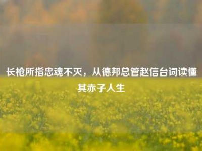 长枪所指忠魂不灭，从德邦总管赵信台词读懂其赤子人生