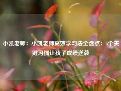 小凯老师：小凯老师高效学习法全盘点：5个关键习惯让孩子成绩逆袭