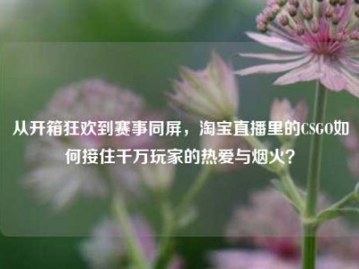 从开箱狂欢到赛事同屏，淘宝直播里的CSGO如何接住千万玩家的热爱与烟火？