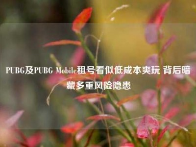 PUBG及PUBG Mobile租号看似低成本爽玩 背后暗藏多重风险隐患
