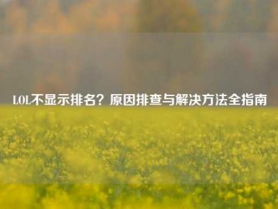 LOL不显示排名？原因排查与解决方法全指南