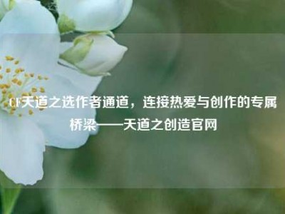 CF天道之选作者通道，连接热爱与创作的专属桥梁——天道之创造官网