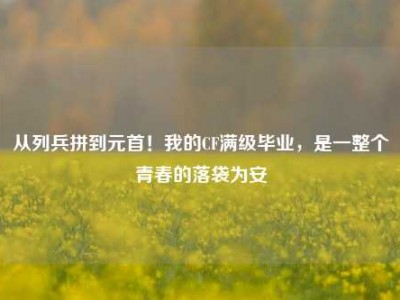 从列兵拼到元首！我的CF满级毕业，是一整个青春的落袋为安