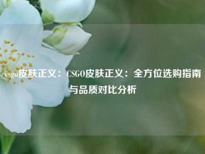 csgo皮肤正义：CSGO皮肤正义：全方位选购指南与品质对比分析