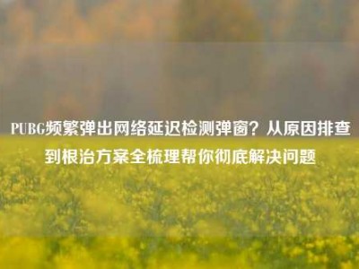 PUBG频繁弹出网络延迟检测弹窗？从原因排查到根治方案全梳理帮你彻底解决问题