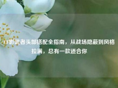 CF影武者头部搭配全指南，从战场隐蔽到风格拉满，总有一款适合你