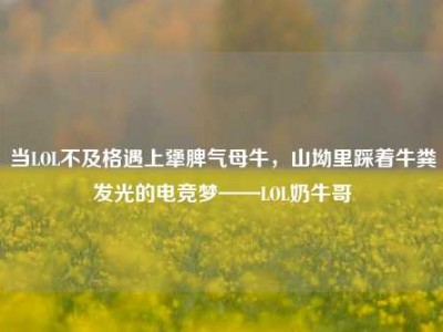当LOL不及格遇上犟脾气母牛，山坳里踩着牛粪发光的电竞梦——LOL奶牛哥