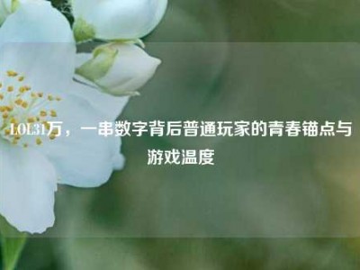 LOL31万，一串数字背后普通玩家的青春锚点与游戏温度