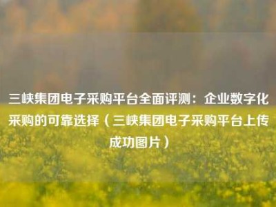 三峡集团电子采购平台全面评测：企业数字化采购的可靠选择（三峡集团电子采购平台上传成功图片）