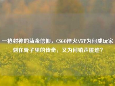 一枪封神的蓝金信仰，CSGO淬火AWP为何成玩家刻在骨子里的传奇，又为何销声匿迹？
