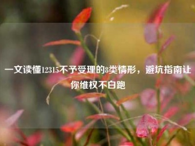 一文读懂12315不予受理的8类情形，避坑指南让你维权不白跑